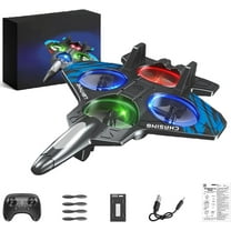 Skyriders RC Jet, Remote Control Fighter Jet with 360° Flips & LED Lights, RC Stunt Foam Airplane, High-Performance Remote Control Aircraft for Outdoor Flying