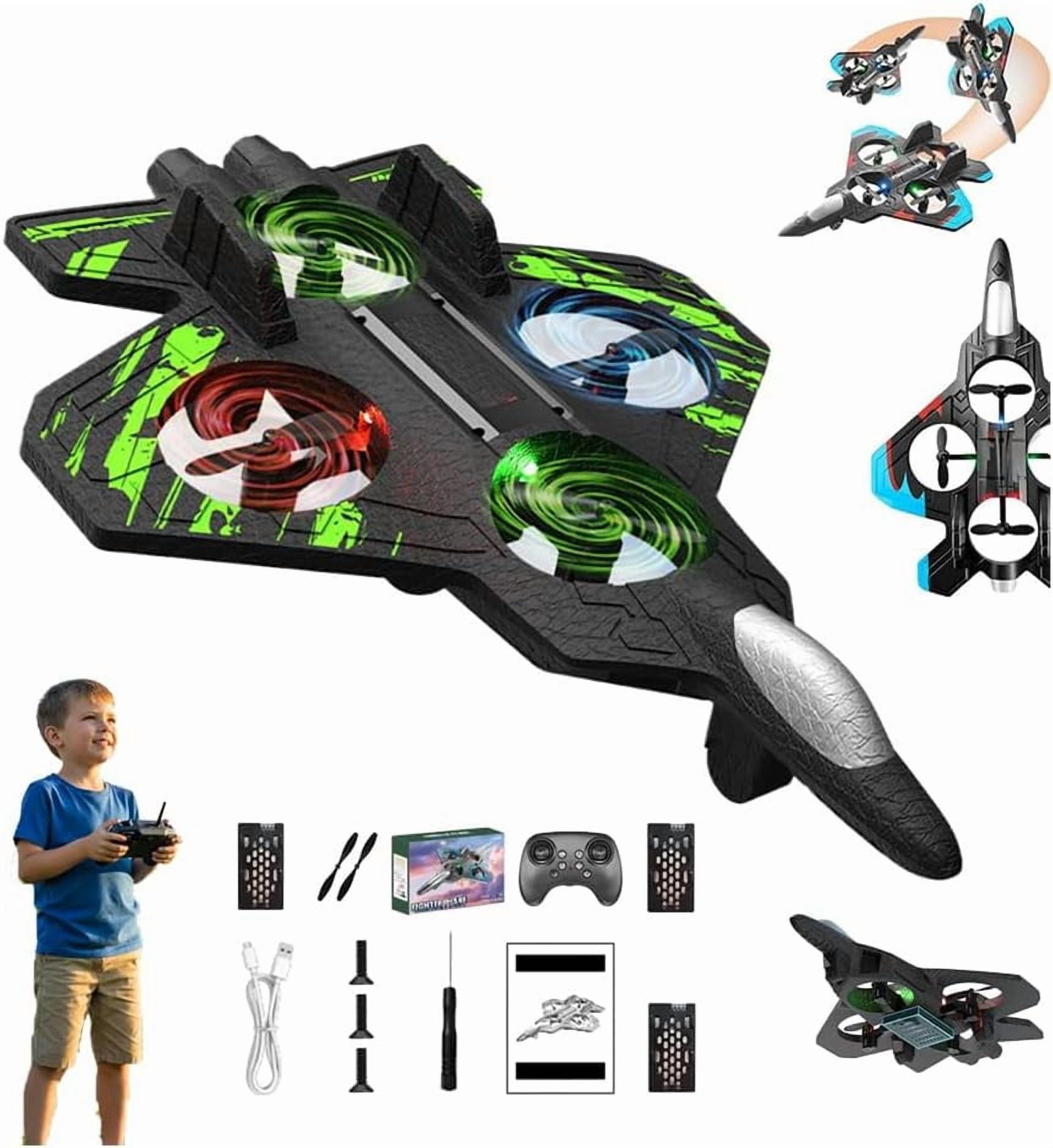 Skyriders Rc Jet,2026 Upgraded for Sky Riders RC Jet,Rc Stunt Fighter JetToy for Kids with 360 Flips & LED Lights,Christmas Remote Control Helicopter,Foam Remote Control Airplane for Kids Adult (#A)
