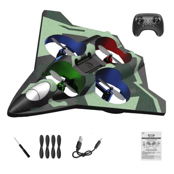 Skyriders Rc Jet, Rc Stunt Fighter Jet Toy with 360° Flips & LED Lights, Easter Remote Control Helicopter, Stunt Roll, Foam Remote Control Airplanes RC Planes for Teens Adults Green