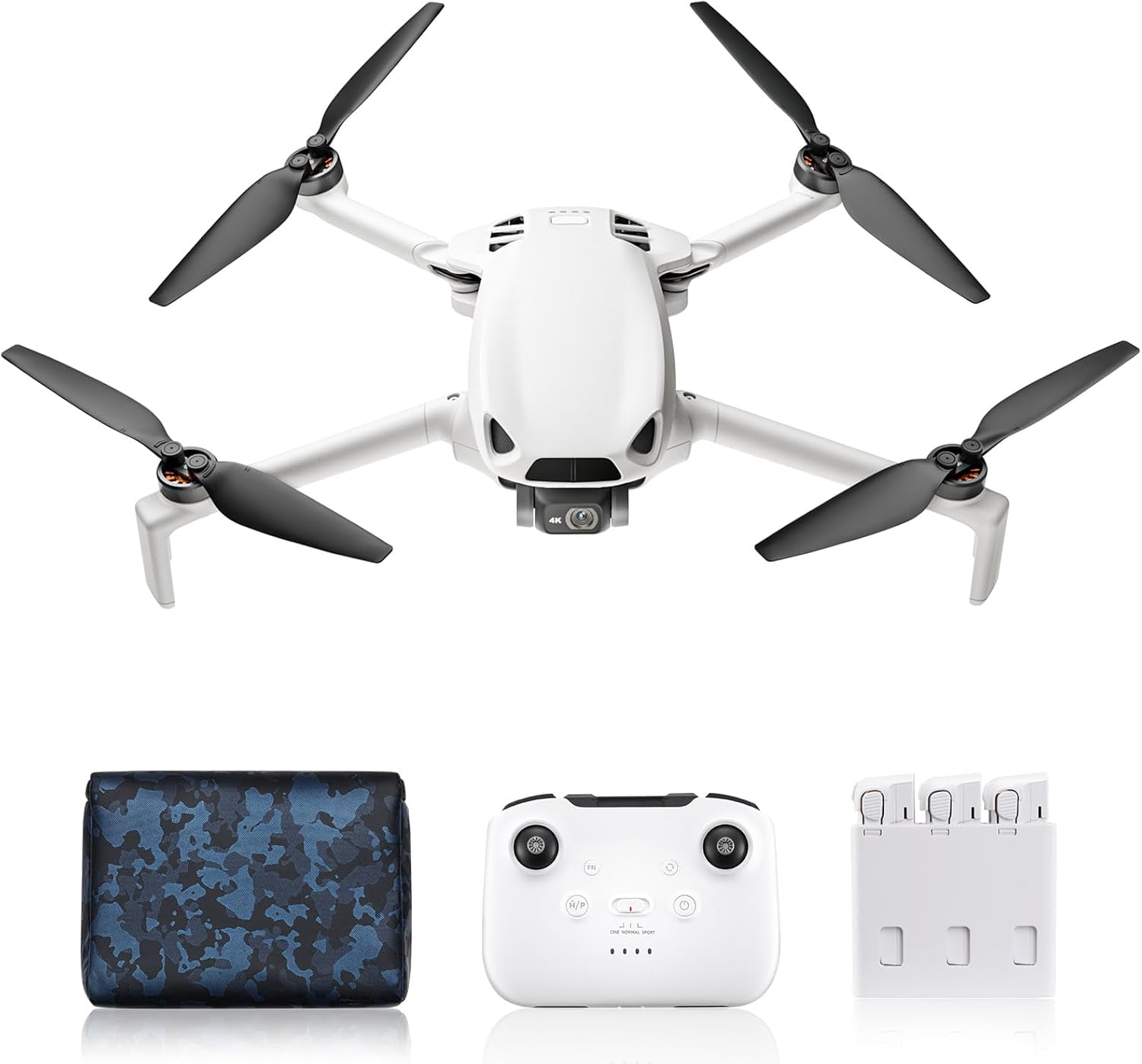 Skyrover S1 Mini Drone Fly more Combo with Camera 4K/60fps Video, 48MP Photo with 8K Image Quality, 3-Axis Gimbal Stabilization, Under 249g, 120-Min Flight Time with 3 Batteries, White