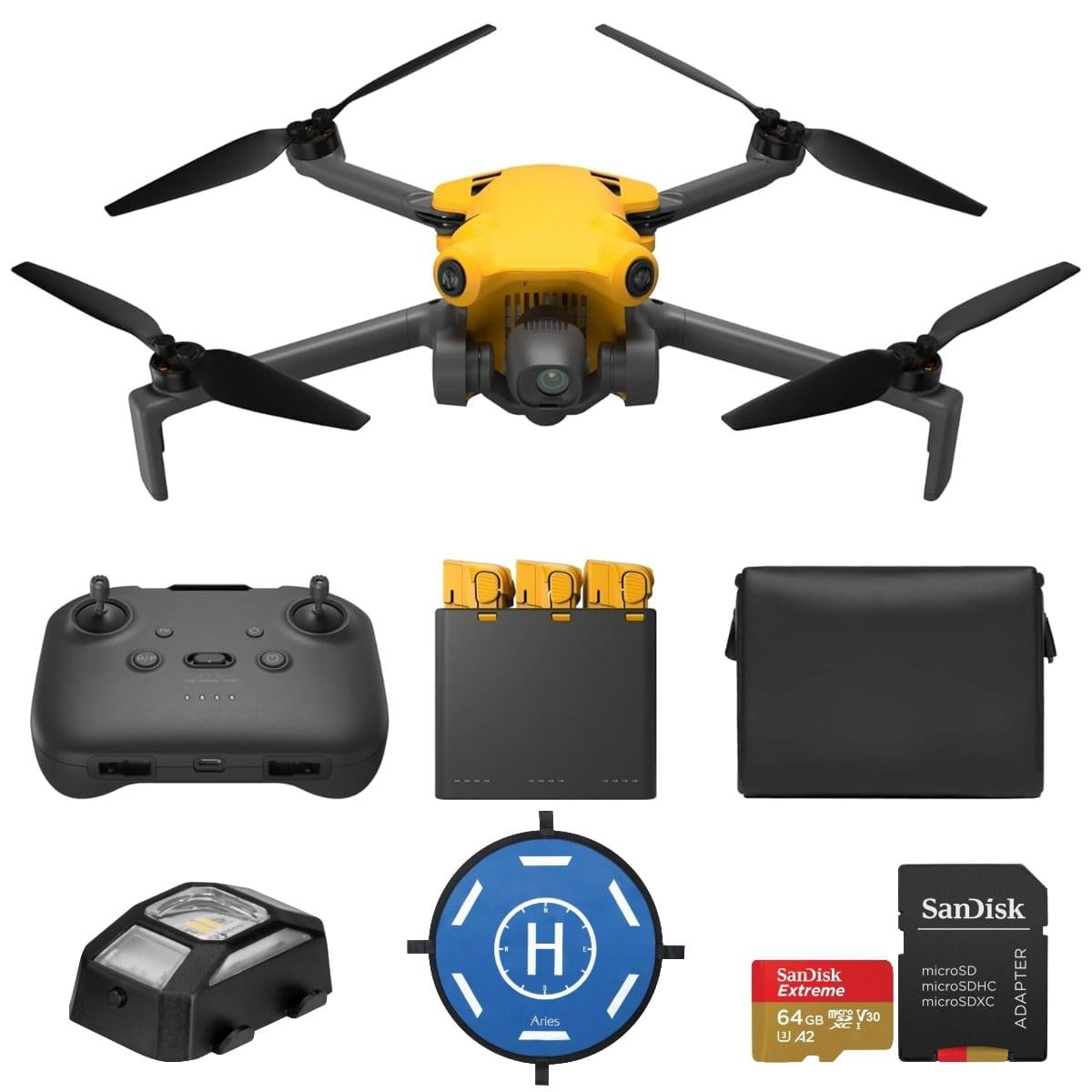 Skyrover SKYROVER X1 Fly More Combo, Drone with Camera 4K for Adults, 8K Photo, Under 249g, 50000ft Transmission, 96-Min Flight Time with 3 Batteries + 64GB Micro SD Card Landing pad & LED Flash
