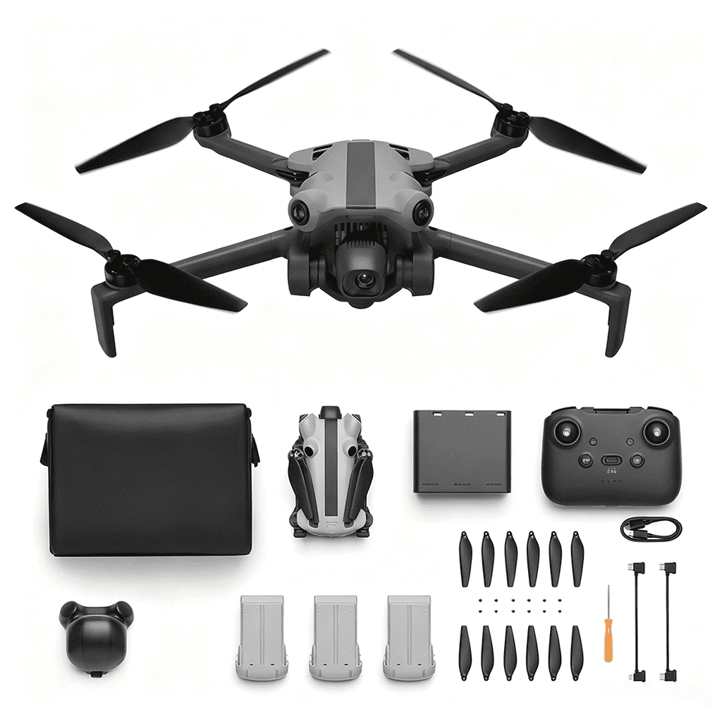 Skyrover X1 Bundle Grey Drone with Camera 4K/60fps HDR & 8K Photo, 3 Batteries (96-Min Flight), Under 249g (No FAA Reg), 360° Obstacle Avoidance, 50,000ft Long Range GPS Quadcopter for Adults
