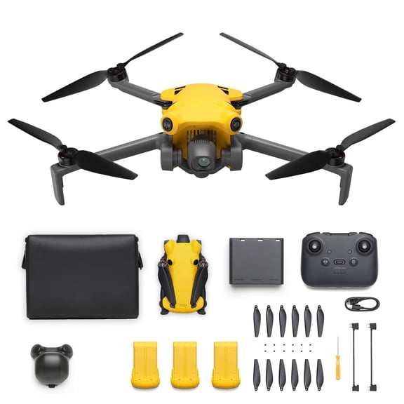 SKYROVER X1 Bundle Mini Pro Camera Drone Combo with 3 Batteries, 8K 60fps Vertical Video, 3-Axis Gimbal, 360° Obstacle Sensing, Smart Shot Modes, 96 Mins Flight Time, Yellow