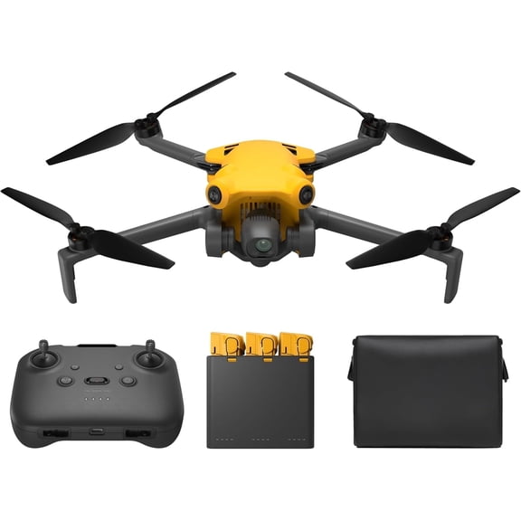 Skyrover X1 Foldable 4K Drone Combo with 3 Batteries, Camera 8K/60fps Vertical, 3-Axis Gimbal, SmartGo Shots, 50000ft Transmission, 360° Obstacle Sensing, 96-Min Flight Time, Yellow