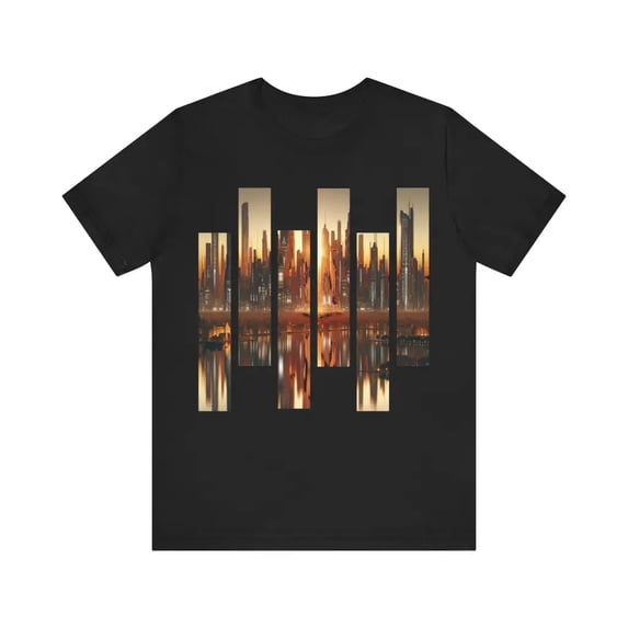 Skyscraper Silhouettes at Sunrise - Jersey Short Sleeve Tee