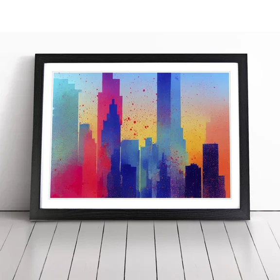 Skyscraper Skyline Splashed Vol.8 Abstract Wall Art Print Picture Art Home Decor Office Wall Art