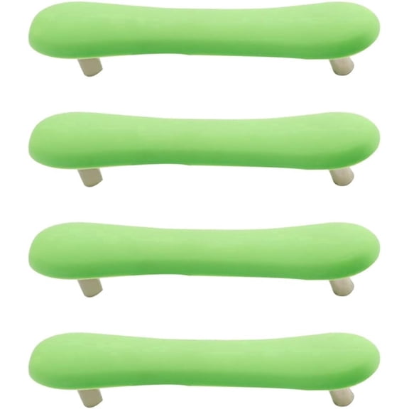 ABCISI Soft Rubber 96mm Knobs for Kids Girls Boys Cabinet Handle pulls Drawer Knobs for Kids Room Cabinets Closets Toy Organizer Box Bookcase 4pcs/Set (Green)