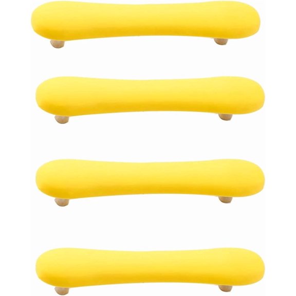 ABCISI Soft Rubber 96mm Knobs for Kids Girls Boys Cabinet Handle pulls Drawer Knobs for Kids Room Cabinets Closets Toy Organizer Box Bookcase 4pcs/Set (Yellow)