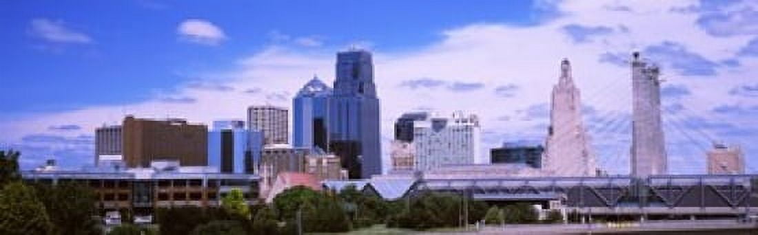 Skyscraper and Broadway Bridge in Kansas City Missouri USA 2012 Canvas Art - Panoramic Images (36 x 12)