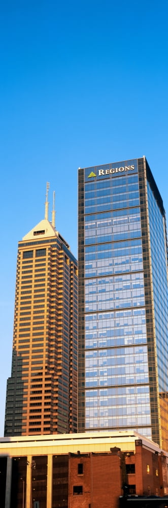 Skyscraper in a city Indianapolis Indiana USA Canvas Art - Panoramic Images (36 x 12)