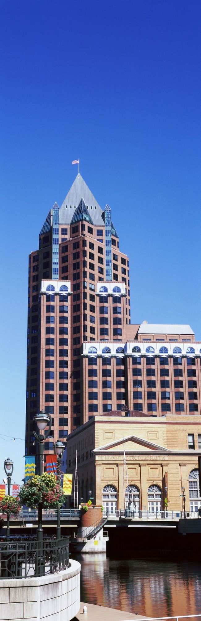 Skyscraper in a city Milwaukee Center Milwaukee Wisconsin USA Canvas Art - Panoramic Images (6 x 18)