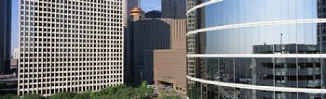 Skyscraper windows in Houston TX Canvas Art - Panoramic Images (15 x 5)