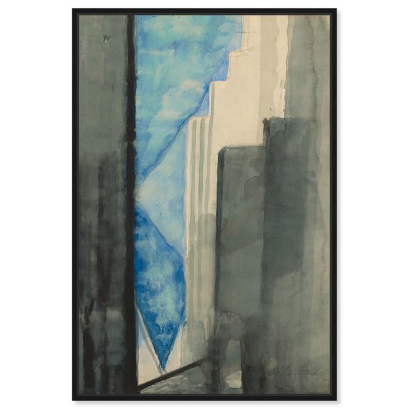 Skyscrapers 1975 Canvas Retro Poster Art by Art Remedy, Black Frame, 10" x 15"