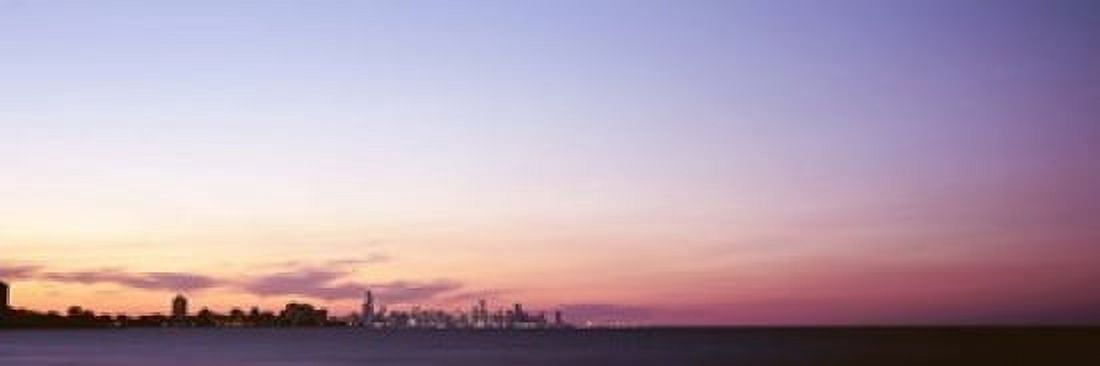 Skyscrapers At Dusk Chicago Illinois USA Canvas Art - Panoramic Images (18 x 6)