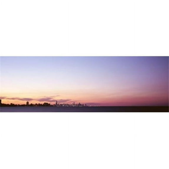 Skyscrapers At Dusk Chicago Illinois USA Poster Print by - 36 x 12