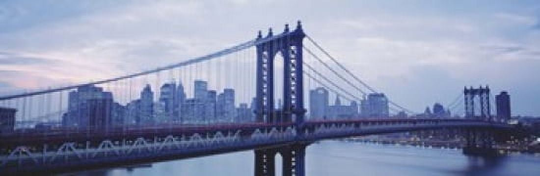 Skyscrapers In A City Manhattan Bridge NYC New York City New York State USA Canvas Art - Panoramic Images (18 x 6)