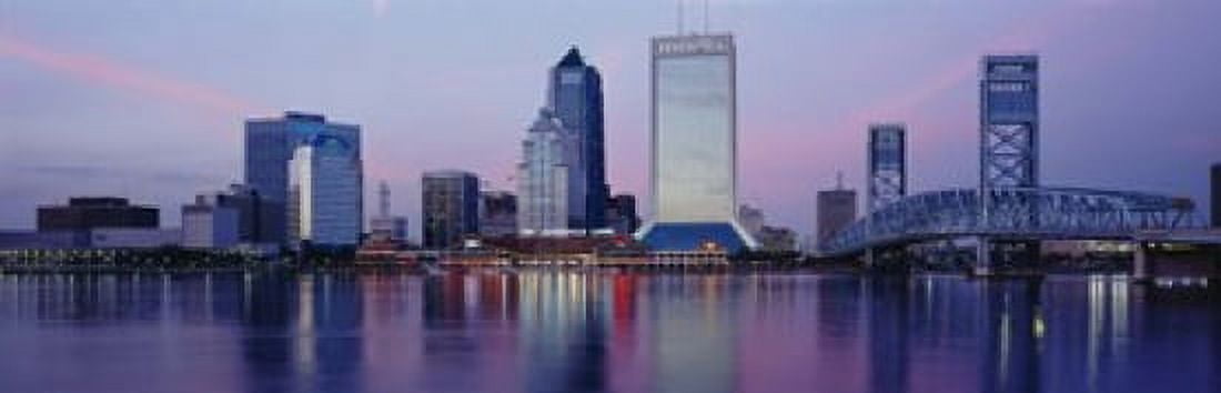 Skyscrapers On The Waterfront St Johns River Jacksonville Florida USA Canvas Art - Panoramic Images (18 x 6)