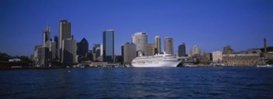 Skyscrapers On The Waterfront Sydney New South Wales United Kingdom Australia Canvas Art - Panoramic Images (36 x 13)