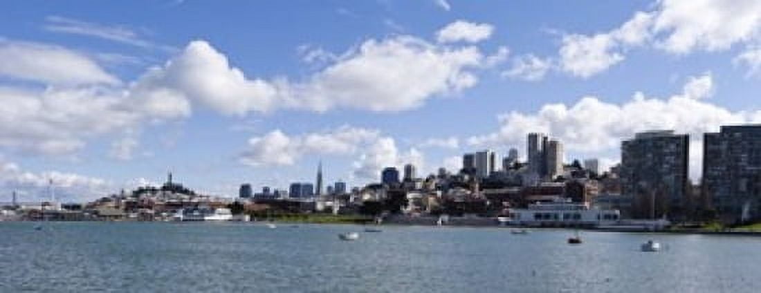 Skyscrapers Transamerica Pyramid Ghirardelli Building Coit Tower Marina Park San Francisco California USA Canvas Art - Panoramic Images (15 x 6)