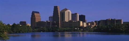 Skyscrapers at the waterfront Austin Texas USA Canvas Art - Panoramic Images (36 x 12)