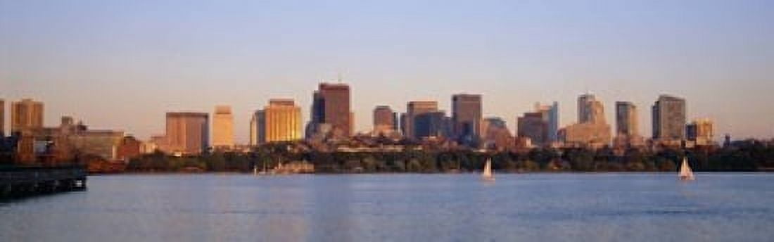 Skyscrapers at the waterfront Boston Massachusetts USA Canvas Art - Panoramic Images (18 x 6)