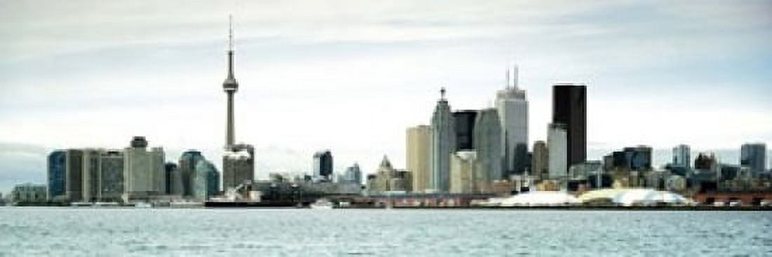 Skyscrapers at the waterfront CN Tower Toronto Ontario Canada Canvas Art - Panoramic Images (18 x 6)
