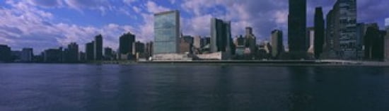 Skyscrapers at the waterfront East River Manhattan New York City New York State USA Canvas Art - Panoramic Images (40 x 12)