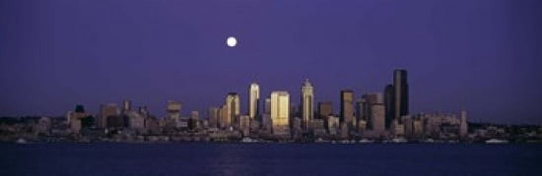 Skyscrapers at the waterfront Elliott Bay Seattle King County Washington State USA Canvas Art - Panoramic Images (18 x 6)