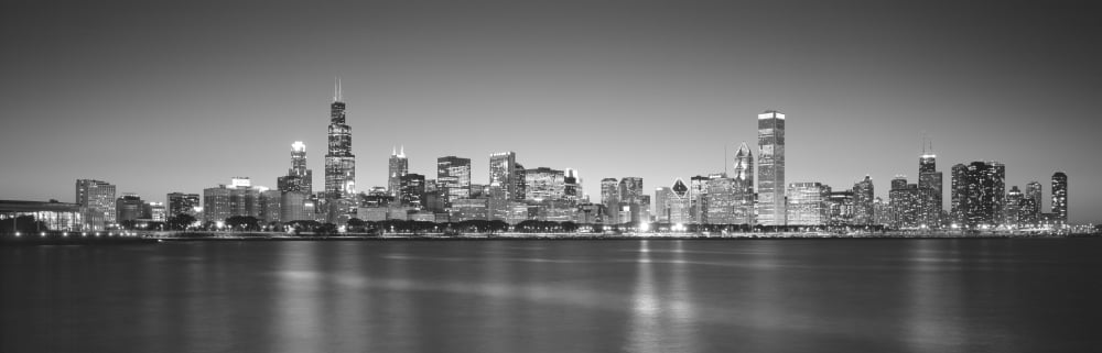 Skyscrapers at the waterfront Hancock Building Lake Michigan Chicago Cook County Illinois USA Canvas Art - Panoramic Images (36 x 12)