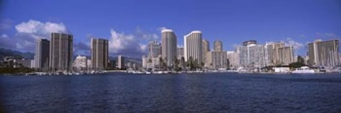 Skyscrapers at the waterfront Honolulu Hawaii USA 2010 Canvas Art - Panoramic Images (18 x 6)