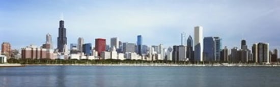 Skyscrapers at the waterfront Lake Michigan Chicago Cook County Illinois USA 2011 Canvas Art - Panoramic Images (36 x 12)