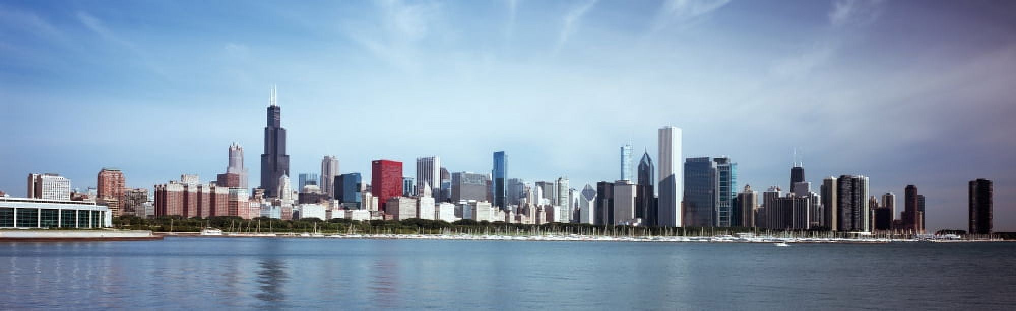 Skyscrapers at the waterfront Lake Michigan Chicago Cook County Illinois USA Canvas Art - Panoramic Images (27 x 9)