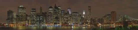 Skyscrapers at the waterfront Lower Manhattan Manhattan New York City New York State USA 2011 Canvas Art - Panoramic Images (44 x 10)