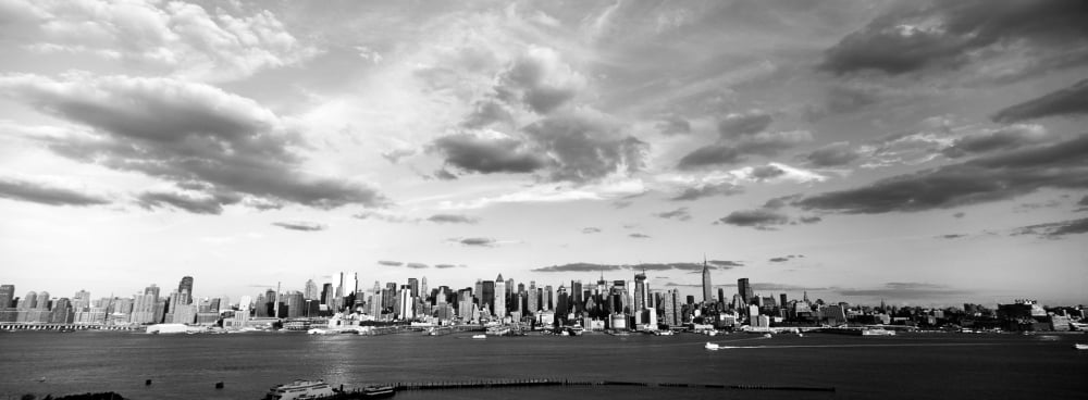 Skyscrapers at the waterfront Manhattan New York City New York State USA Canvas Art - Panoramic Images (13 x 36)