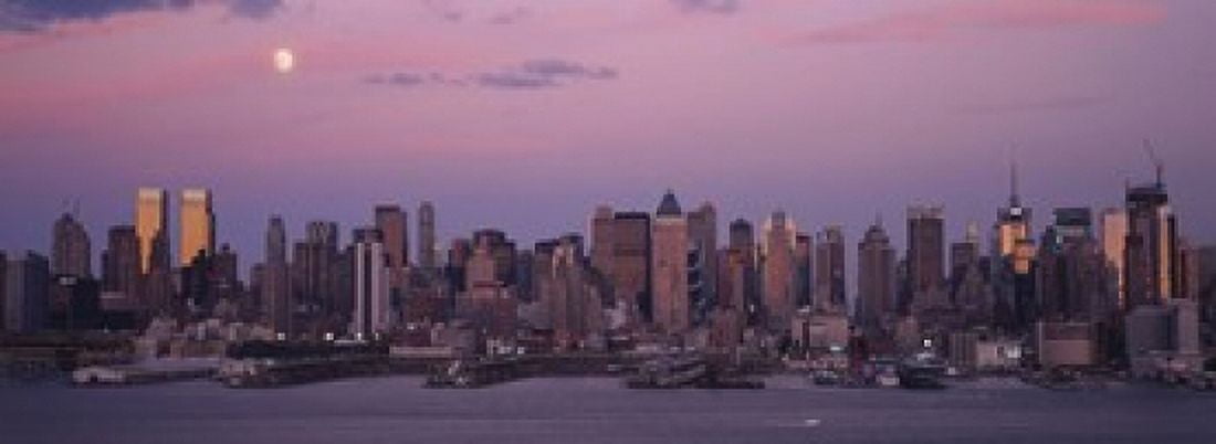 Skyscrapers at the waterfront Manhattan New York City New York State USA Canvas Art - Panoramic Images (18 x 7)
