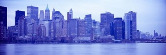 Skyscrapers at the waterfront Manhattan New York City New York State USA Canvas Art - Panoramic Images (36 x 12)