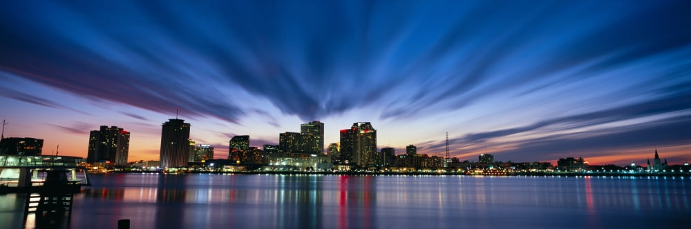 Skyscrapers at the waterfront New Orleans Louisiana USA Canvas Art - Panoramic Images (36 x 12)