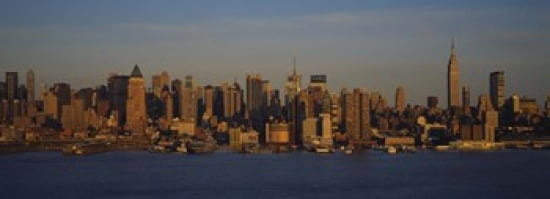Skyscrapers at the waterfront New York City New York State USA Canvas Art - Panoramic Images (36 x 13)