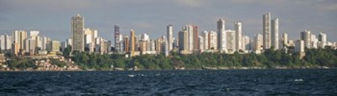 Skyscrapers at the waterfront Salvador Brazil Canvas Art - Panoramic Images (20 x 6)