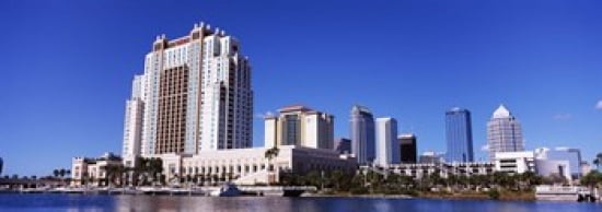 Skyscrapers at the waterfront Tampa Hillsborough County Florida USA Canvas Art - Panoramic Images (36 x 13)