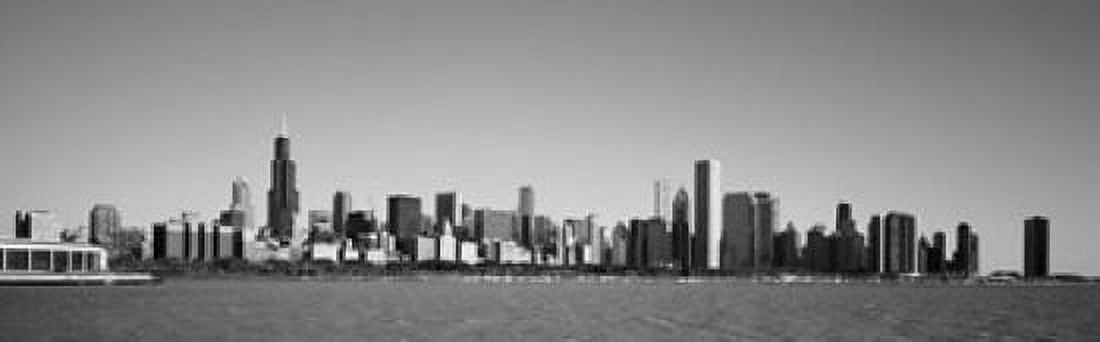 Skyscrapers at the waterfront Willis Tower Chicago Cook County Illinois USA Canvas Art - Panoramic Images (18 x 6)