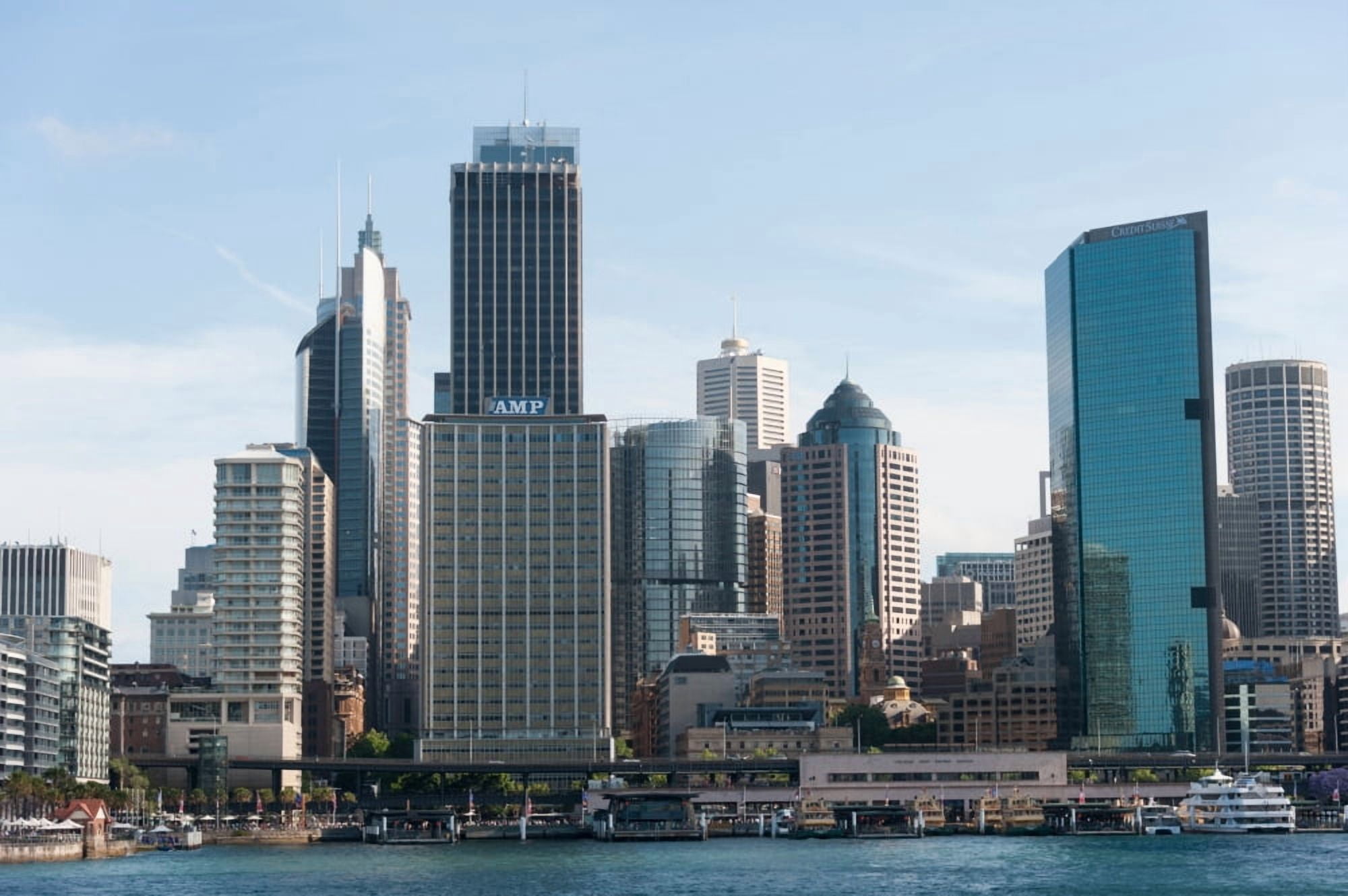 Skyscrapers at waterfront Circular Quay Sydney New South Wales Australia Canvas Art - Panoramic Images (36 x 12)