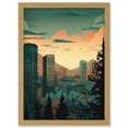 thumbnail image 1 of Skyscrapers by Forest Urban Architecture Landscape Artwork Framed Wall Art Print A4, 1 of 4
