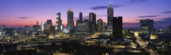 Skyscrapers in a city Atlanta Georgia USA Canvas Art - Panoramic Images (18 x 6)