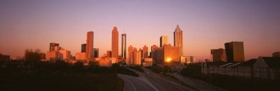Skyscrapers in a city Atlanta Georgia USA Canvas Art - Panoramic Images (36 x 12)