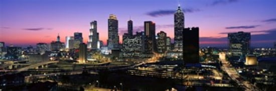 Skyscrapers in a city Atlanta Georgia USA Canvas Art - Panoramic Images (36 x 12)