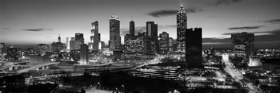 Skyscrapers in a city Atlanta Georgia USA Canvas Art - Panoramic Images (36 x 12)