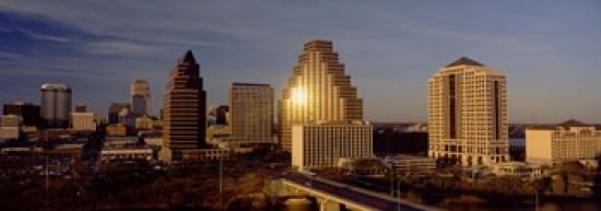 Skyscrapers in a city Austin Texas USA Canvas Art - Panoramic Images (36 x 13)