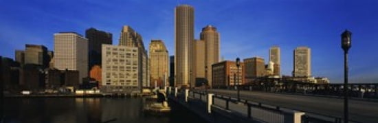 Skyscrapers in a city Boston Massachusetts USA Canvas Art - Panoramic Images (36 x 12)