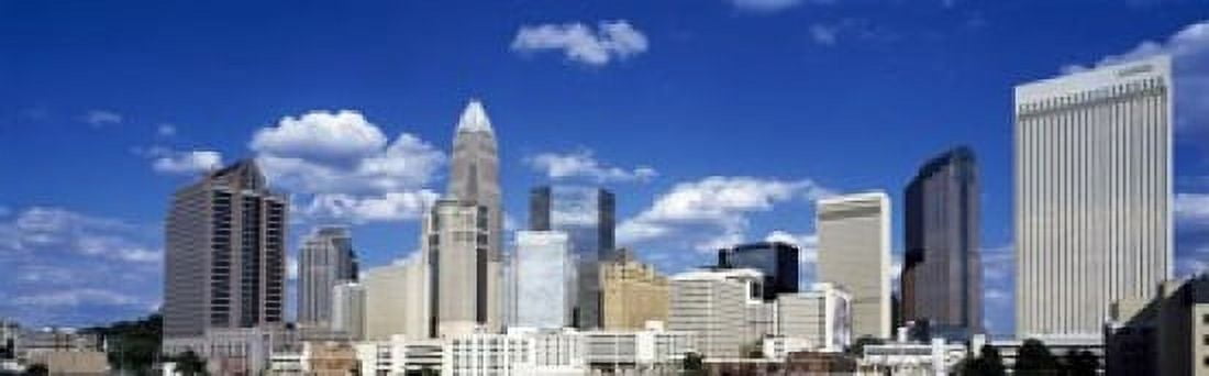 Skyscrapers in a city Charlotte Mecklenburg County North Carolina USA Canvas Art - Panoramic Images (18 x 6)
